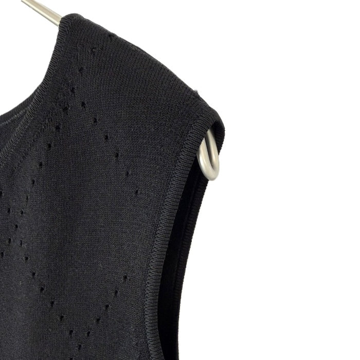 【中古】エポカ EPOCA ノースリーブニット デザイン編み ダイヤチェック ブラック 黒 i0818n0164