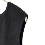 将图片加载到图库查看器，【中古】エポカ EPOCA ノースリーブニット デザイン編み ダイヤチェック ブラック 黒 i0818n0164
