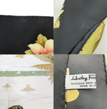 将图片加载到图库查看器，【中古】Salvatore Ferragamo サルヴァトーレフェラガモ スカーフ 大判 シルク ヒョウ柄 トロピカル ボタニカル ブラック系 i0907oq01640
