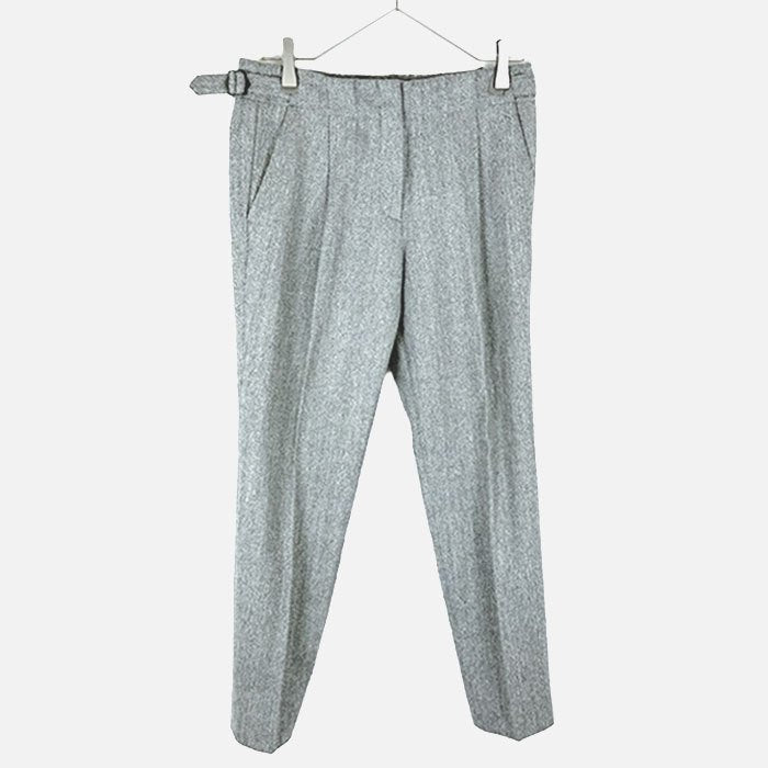 【中古】JOSEPH ジョゼフ ウールパンツ ヘリンボーン アジャスター ストレート 通勤 オフィス i0911n0064