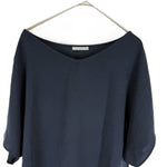 将图片加载到图库查看器，【中古】セオリーリュクス theory luxe カットソー 半袖 透け感 とろみ素材 ネイビー 紺 i0904n0055
