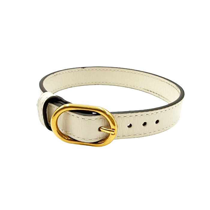 中古】GUCCI グッチ 首輪 ペット ホワイト レザーベルト i0907oq02163