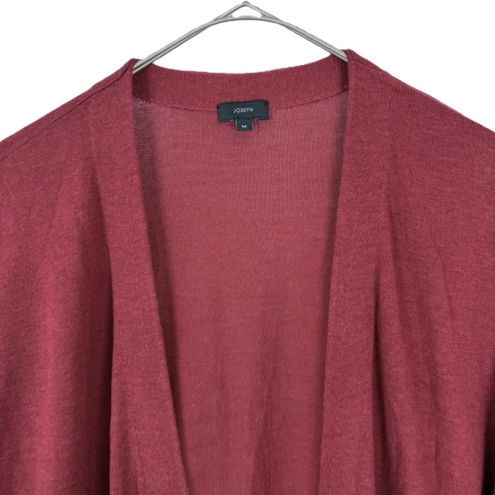 【中古】ジョセフ JOSEPH ロングカーディガン 共布ベルト付き ジョゼフ ワインレッド 赤系 i0807n0135