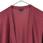 画像をギャラリービューアに読み込む, 【中古】ジョセフ JOSEPH ロングカーディガン 共布ベルト付き ジョゼフ ワインレッド 赤系 i0807n0135
