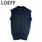 画像をギャラリービューアに読み込む, 【中古】ロエフ LOEFF ノースリーブニット クルーネック ウール混 ネイビー j0910h0075
