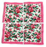 将图片加载到图库查看器，【中古】フェイラー FEILER ハンカチ 2枚セット ハイジ ピンク 花柄 アニマル柄 i0728tq0021
