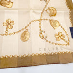 将图片加载到图库查看器，【中古】CELINE セリーヌ ハンカチ チャーム柄 ベージュ 綿100％ レディース j0618lq0185
