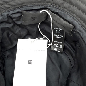 【中古】ジバンシィ GIVENCHY バケットハット 帽子 ロゴ刺しゅう 光沢 おしゃれ ブラック 黒 h1223lq00193