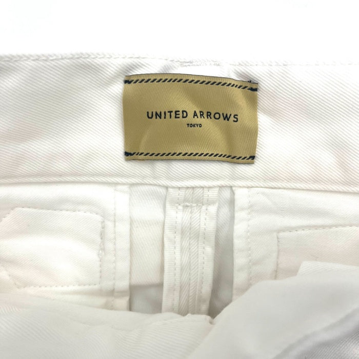 【中古】ユナイテッドアローズ UNITED ARROWS ワイドパンツ ハイウエスト カットオフ ホワイト 白 e0615y016