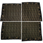 Load image into Gallery viewer, 【中古】フェンディ FENDI ズッカ柄 ハンカチ スカーフ ブラック ブラウン ロゴ 総柄 j0405oq02025
