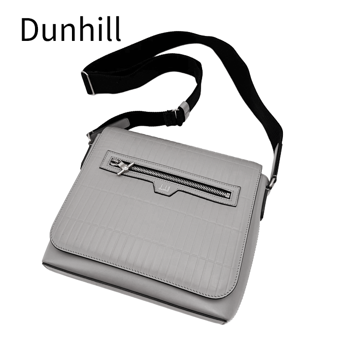 ダンヒル Dunhill ローラガス レザー ショルダーバッグ メッセンジャーバッグ グレー 中古】ダンヒル Dunhill ローラガス レザー ショルダーバッグ