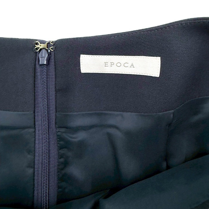 【中古】エポカ EPOCA フレアスカート ストレッチ ミディ丈 ⁪未使用 ネイビー 紺 i0807n0258