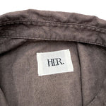 Load image into Gallery viewer, 【中古】ハー HER. レースコンビショートシャツ ブラウン F j0909s0059
