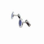 将图片加载到图库查看器，【中古】BVLGARI ブルガリ カフス カフリンクス シルバー ブルー ケース付き i1029pq02170
