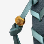 Load image into Gallery viewer, 【中古】ロエベ LOEWE キーホルダー ブレイデッド レザー 編み込み ロゴ型押し グリーン ゴールド j0805dq00851
