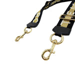 将图片加载到图库查看器，【中古】マークジェイコブス MARC JACOBS ショルダーストラップ ロゴ ラメ ゴールド ブラック ホワイト i0724lq00722
