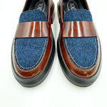Load image into Gallery viewer, 【中古】TOD’S トッズ ローファー フェルト×レザー ブラウン i1222h01840
