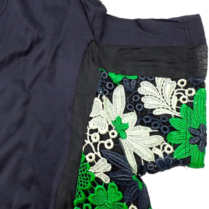 【中古】ミュラーオブヨシオクボ muller of yoshiokubo サイドレースカットソー ネイビー グリーン ホワイト i0807n0043