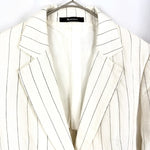 Load image into Gallery viewer, 【中古】アクアスキュータム Aquascutum リネンジャケット ピンストライプ ホワイト ブラック i0413oq0216
