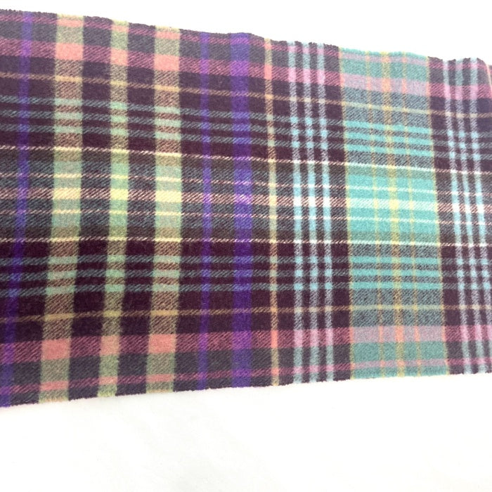 【中古】ラルフローレン RALPH LAUREN マフラー チェック柄 可愛い エメラルドグリーン系 パープル マルチカラー h0422tq0085