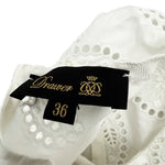 画像をギャラリービューアに読み込む, 【中古】ドゥロワー Drawer カットワークレースブラウス ノースリーブ 透け感 Aライン オフホワイト 白系 i0507m00830
