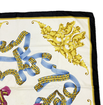 Load image into Gallery viewer, 【中古】フェラガモ Salvatore Ferragamo  シルク スカーフ 大判 ホワイト ネイビー ロープ柄 j0405oq03846
