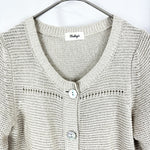 将图片加载到图库查看器，【中古】ノーリーズ NOLLEY&#39;S ロングカーディガン 七分袖 ざっくり編み 透け感 生成り ベージュ系 i0213n0113
