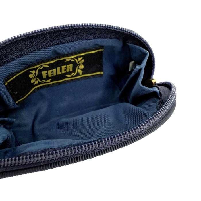 【中古】フェイラー FEILER コインケース 小銭入れ ミニサイズ 花柄 可愛い ネイビー系 i0727tq0026