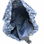 将图片加载到图库查看器，【中古】russet ラシット 総柄 リュック ネイビー 巾着式 バックパック i1012oq00717
