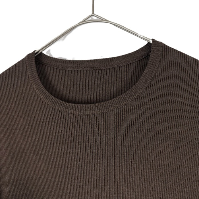【中古】ミューズ ドゥーズィエムクラス Deuxieme Classe リブカットソー クルーネック 半袖 ブラウン 茶 i0526y01225
