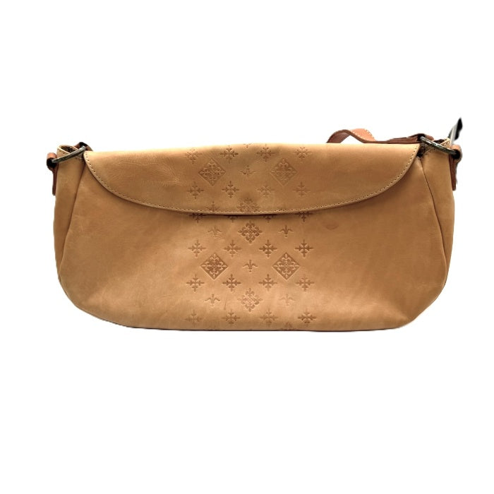 【中古】ラシット russet ショルダーバッグ レザー ロゴ柄 ヌメ革 おしゃれ ベージュ ライトブラウン i0710lq0176