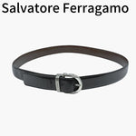 画像をギャラリービューアに読み込む, 【中古】サルヴァトーレフェラガモ Salvatore Ferragamo レザー ベルト ブラック シルバー金具 j0925aq03160
