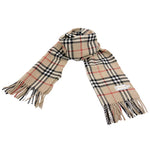 画像をギャラリービューアに読み込む, 【中古】バーバリー BURBERRY ノバチェック マフラー ベージュ ウール100％ j0215pq00460
