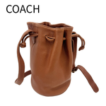 画像をギャラリービューアに読み込む, 【中古】コーチ COACH ショルダーバッグ 巾着バッグ レザー ブラウン j0712oq02669
