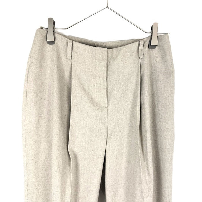 【中古】セオリーリュクス theory luxe ワイドテーパードパンツ 薄手 光沢 上品 ライトベージュ 生成り i0818n0218