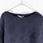 将图片加载到图库查看器，【中古】OUVRAGE CLASSE ウヴラージュクラス 起毛ニット プルオーバー ネイビー 紺 i1229m0048
