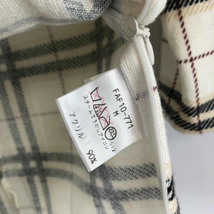 【中古】バーバリー BURBERRY オフショルダーカットソー 五分袖 チェック Burberrys ホワイト系 白 h0625aq01112