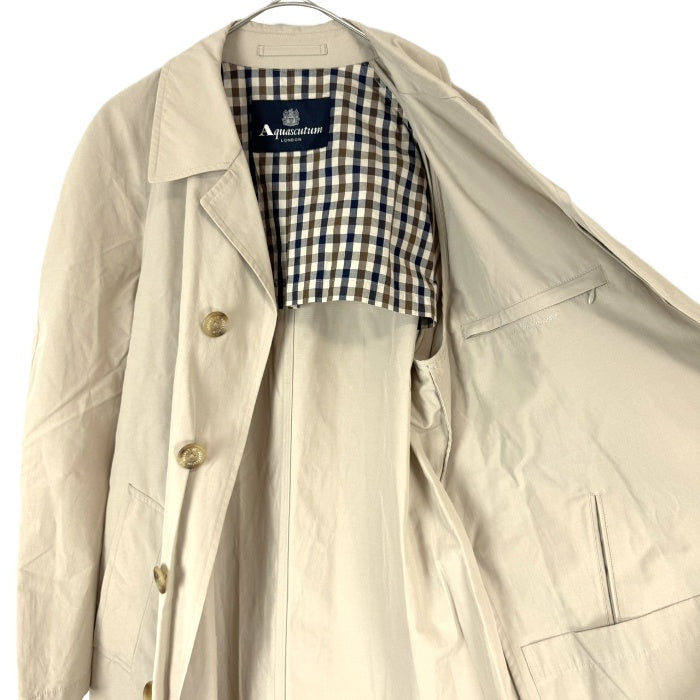 【中古】アクアスキュータム Aquascutum トレンチコート ステンカラー ゆったり ライトベージュ i0429wq03330