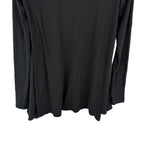 将图片加载到图库查看器，【中古】スリードッツ three dots カーディガン ボタンレス 羽織り コットン ロング ブラック 黒 i0818n0103
