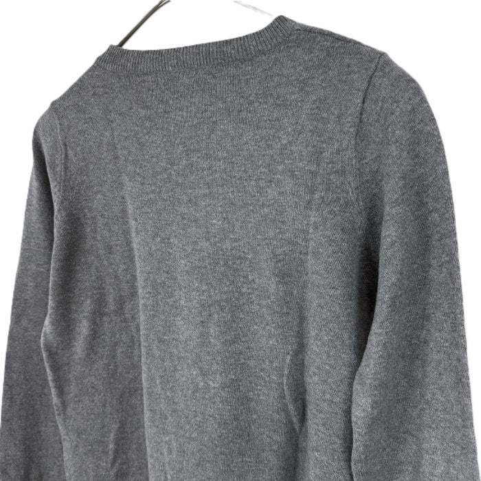 【中古】ヨーコチャン YOKO CHAN クルーネックニット 裾フリル 切り替え グレー ネイビー 紺 i0703n02312