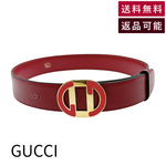 Load image into Gallery viewer, 【中古】GUCCI グッチ レザーベルト レッド ゴールドバックル レディース j0618lq01338
