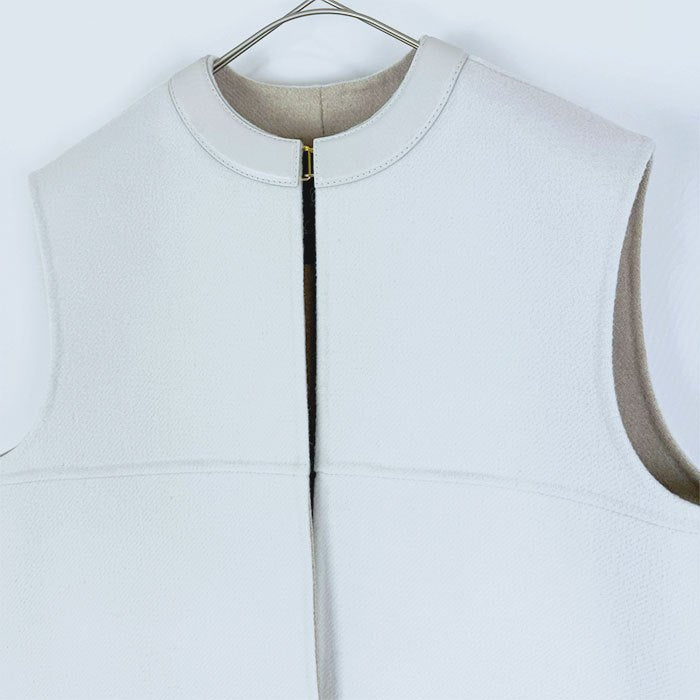 【中古】Drawer ドゥロワー ウール レザーコンビ ベスト ジレ i1031h010144