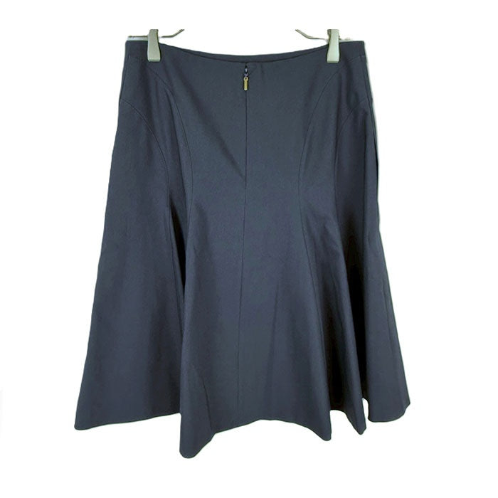 【中古】エポカ EPOCA フレアスカート ストレッチ ミディ丈 ⁪未使用 ネイビー 紺 i0807n0258