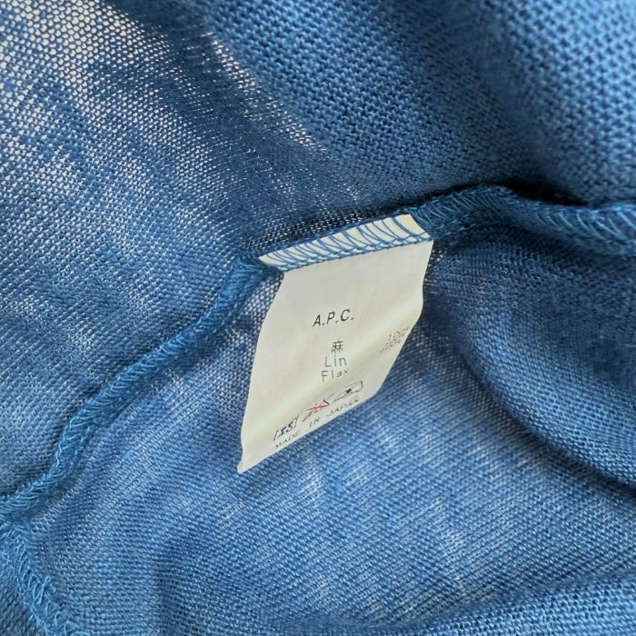 【中古】アーペーセー A.P.C. リネンカットソー 麻 半袖 杢ブルー 青 i0703n0215