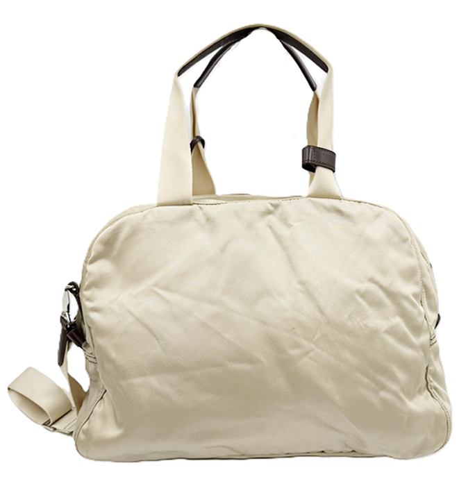 【中古】agnès b. アニエスベー ボストンバッグ 2WAY ショルダー付き ベージュ 大容量 軽量 トラベル i0727tq01410