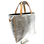 将图片加载到图库查看器，【中古】エムジーウォレス MZ WALLACE ハンドバッグ スクエア レザー ヘリンボーン シルバー i0911wq01510
