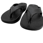 画像をギャラリービューアに読み込む, 【中古】ウーフォス OOFOS サンダル リカバリーシューズ トングサンダル ビーチサンダル ブラック 黒 i0727tq0308
