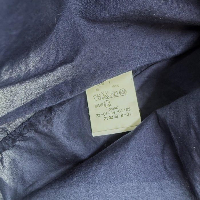 【中古】ギャルリーヴィー GALERIE VIE シャツ 8分袖 コットン 透け感 ネイビー 紺 i0703n0172