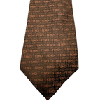 Load image into Gallery viewer, 【中古】フェンディ FENDI ネクタイ ブラウン FFロゴ 総柄 シルク i1029pq00718
