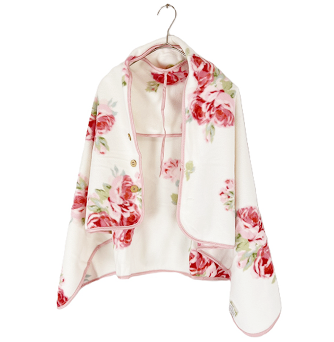 【中古】LAURA ASHLEY ローラアシュレイ ブランケット 着る毛布 ポンチョ ひざ掛け 膝掛け i0410wq0323